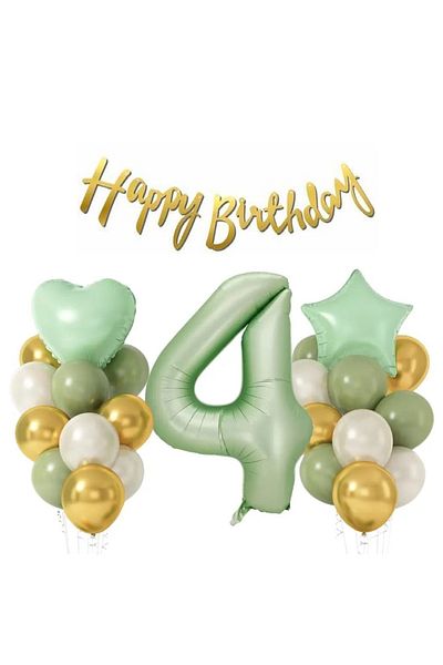 DÜVENCİ TİCARET Smoke Green Age Balloon Set