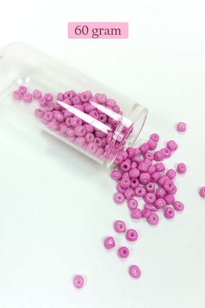 Royaleks 4 mm - 60 Grams Dark Pink Cast Glass Sand Beads - Bnc127