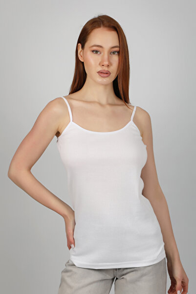 Şenay Women's Rope Strap Corded Undershirt 3-Piece Economic Pack Flexible Fabric 100% Cotton Good Quality and Convenient