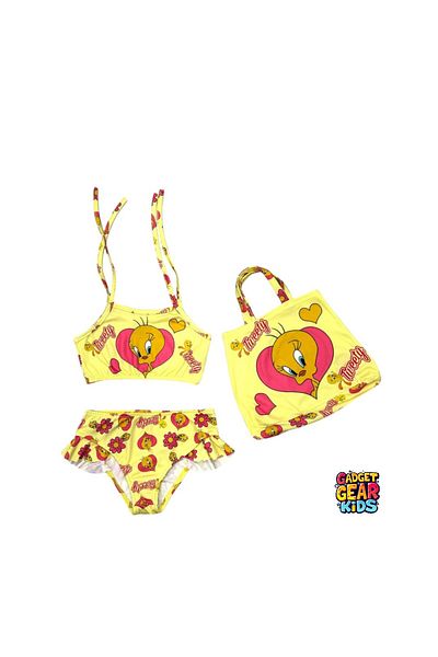 Gadget Gear Set bikini pentru fete cu imprimeu cu caractere