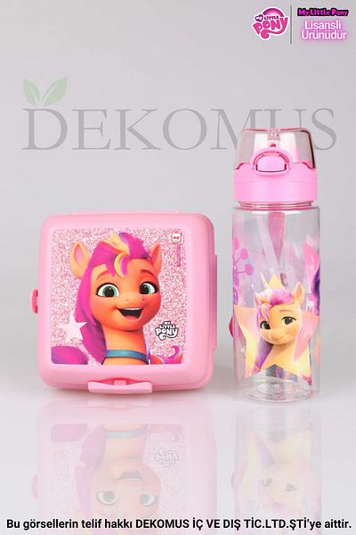 Pony STICLA DE APĂ TRITAN PONY LICENȚIATĂ 500 ML ȘI SET DE 2 STRATURI DE Hrănire/Lunch Box