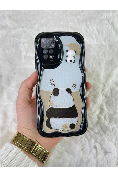 Vip Case Redmi Note 11 Pro/Note 12 Pro 4G-لطيف تيدي بير باندا نمط ثلاثي الأبعاد لطيف تصميم لامع باندا