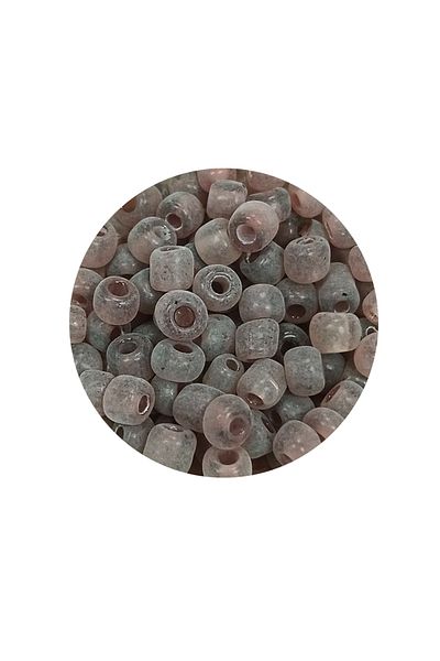 Royaleks Pour Glass Sand Beads Large Size (6/0) 4 mm - 60 Grams - Transparent Gray - Bnc141