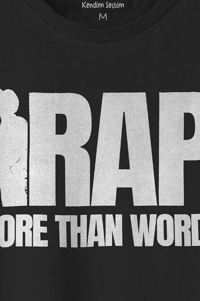 Kendim Seçtim Tricou negru cu imprimeu Eminem Tupac Rap Hip Hop - Potrivire regulată