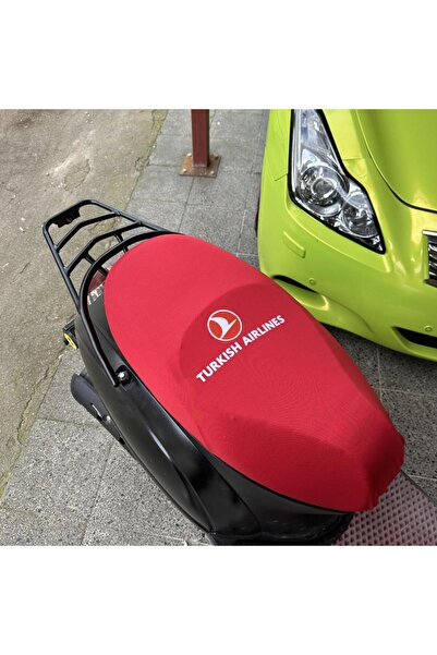 CEBECİOTO Turkish Airlance Red Patterned Combed Cotton Motorcycle Cover -Motor