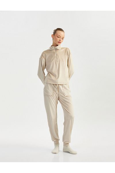 Koton Jogger-Pyjamahose aus Samt mit Taschen und Bindebändern an der Taille