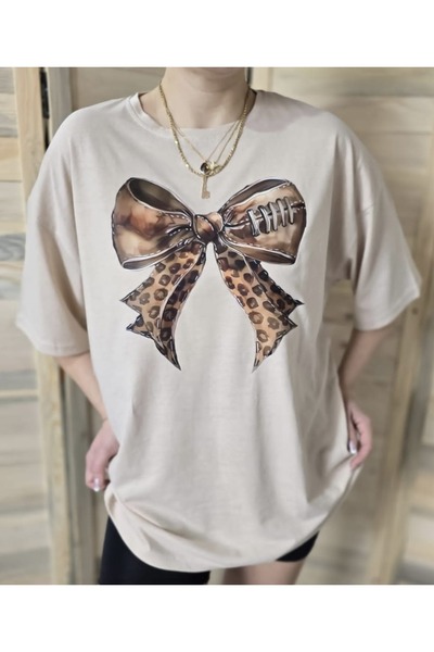 WOODROFFE Γυναικείο T-Shirt Leopard Printed - Crew Neck, Oversize Loose