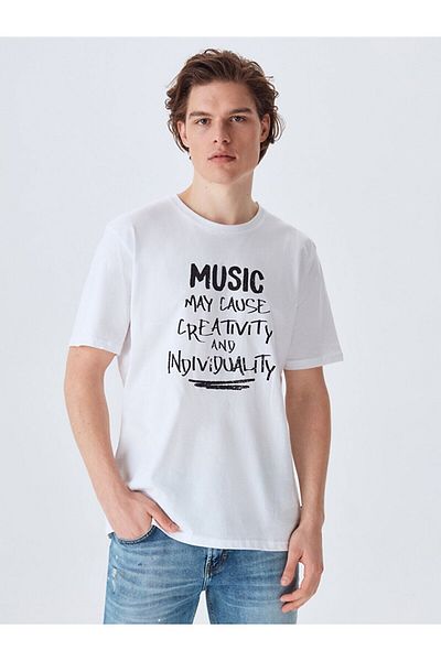 Ltb White T-shirt with Slogan Written