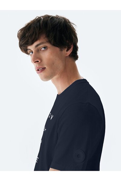 Ltb Navy Blue Slogan T-Shirt