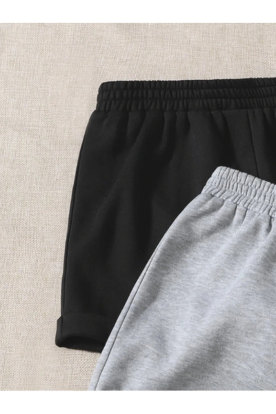 Advantage Γυναικείο σορτς 3 τεμαχίων με 2 νήματα χτενισμένο βαμβακερό γυναικείο μαύρο λευκό μαύρο