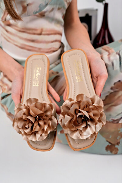 StWenn Sandale papuci de damă - talpă ușoară confortabilă, detaliu flori de vară