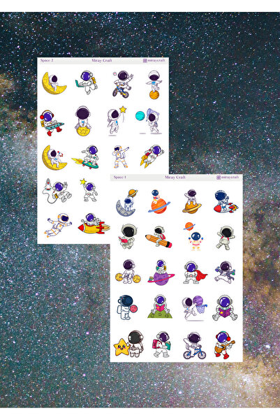 MirayDesign SET DE 2 STICKER-uri CU TEMATICA SPAȚIALĂ 12*17 CM