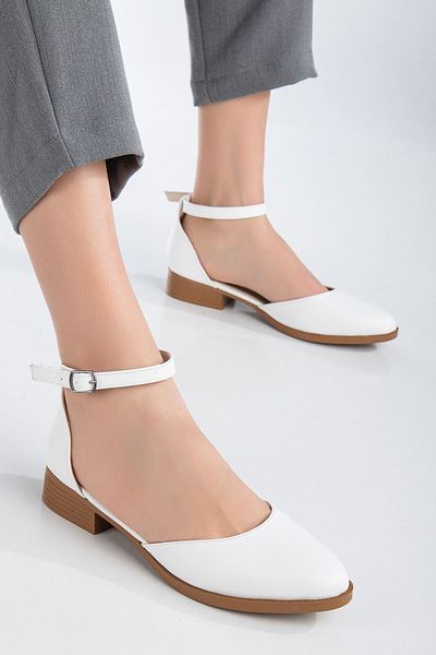 MaskButik Tilda Low Heel Skin Shoes White