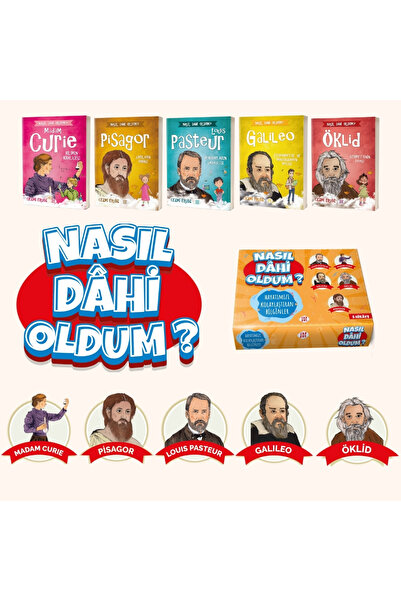 dokuzyayinlari Curie - Pisagor - Pasteur - Galileo - Öklid Bez Çanta Hediyeli