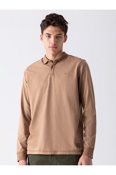 Ltb Polo Collar Brown Sweatshirt
