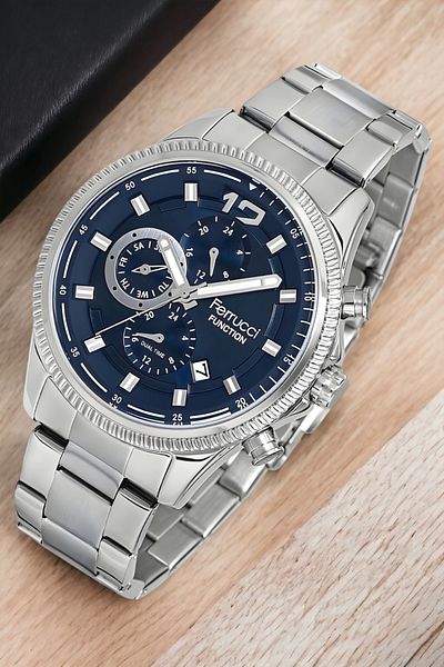 Ferrucci Fcf.14474fm.02 - Silver Blue Men's Wristwatch Bracelet Zmfer143