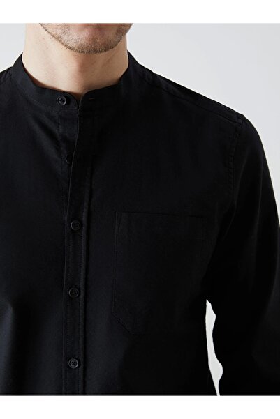 LC Waikiki Lcwaikı Classic Black Regular Fit Long Sleeve Oxford Men's Shirt