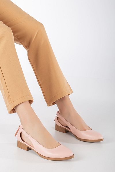 MaskButik Volpen Skin Pantofi cu toc scăzut Pudră