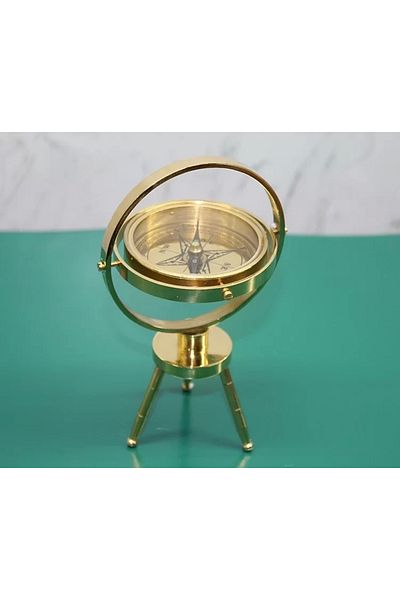 ÇERÇİCİ Brass Table Top Compass 15745