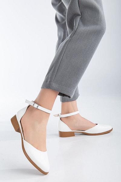 MaskButik Tilda Low Heel Skin Shoes White