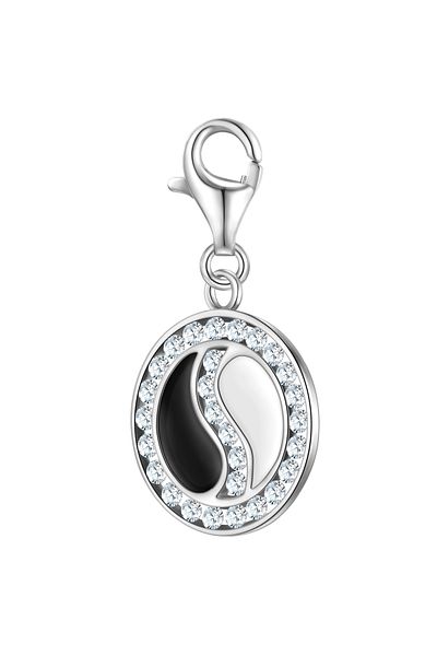 Rafaela Donata Silbercharm Charm Sterling Silber Zirkonia weiß Emaille weiß schwarz