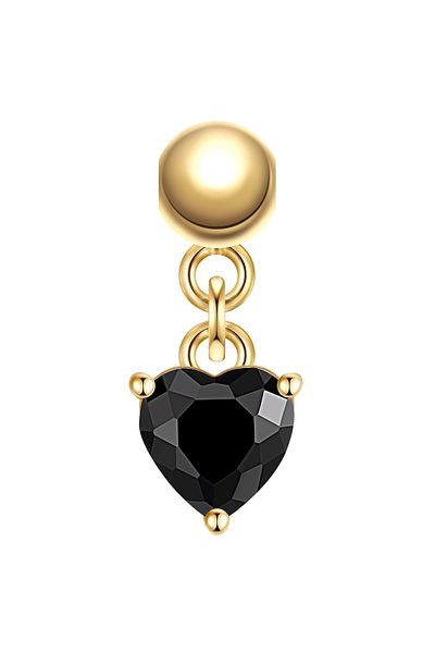 Glanzstücke München Silbercharm Charm Sterling Silber gelbgold Zirkonia schwarz