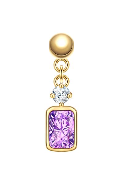 Glanzstücke München Silbercharm Charm Sterling Silber gelbgold Zirkonia lila weiß