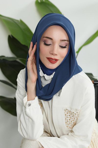Aisha's Design شال شيفون بونيه داخلي من القطن الممشط، PS-45
