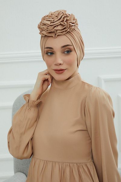 Aisha's Design غطاء رأس من القطن الممشط باللون الوردي - موديل B-21