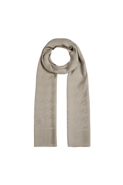 ipekevi Four Seasons Open Stone Houndstooth Patterned Monogram Shawl