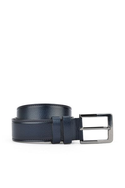 Ziya , Genuine Leather 4 cm Men's Belt 143980 Z201 Navy Blue