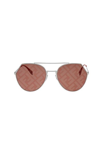 Fendi 0194 9CI 7Y 55 Silver Red color sunglasses Unisex