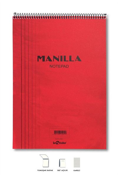 Le Color Red Checkered A5 Manilla Office Memo Pad