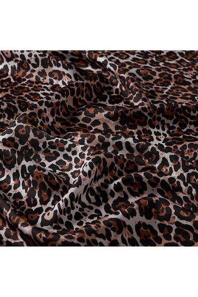 ipekevi Twill Silk Scarf - Leopard με περίγραμμα - Κρέμα