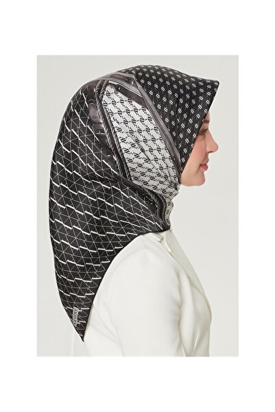 Armine İpek Eşarp Nostalji - 8519-88 Siyah Beyaz Twill