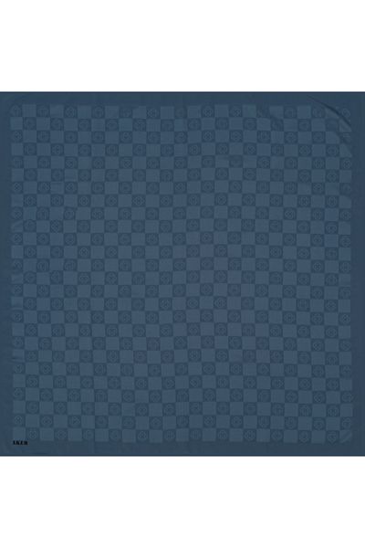 Aker Φουλάρι σκακιέρας Ice Blue Monogram - 923