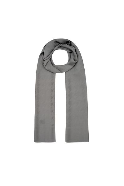 ipekevi Four Seasons Silver Houndstooth Patterned Monogram Shawl