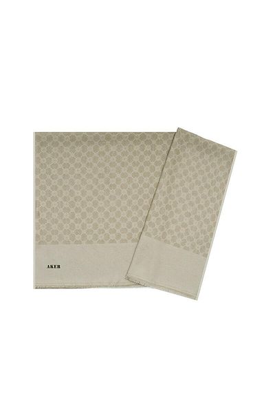 Aker Beige Elegance Monogram Shawl - 933