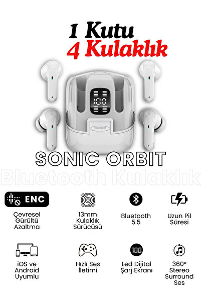 teknotrust Orbit Bluetooth Kulaklık 2 Çift (4 Adet) | Şık Tasarım, Üstün Ses ...