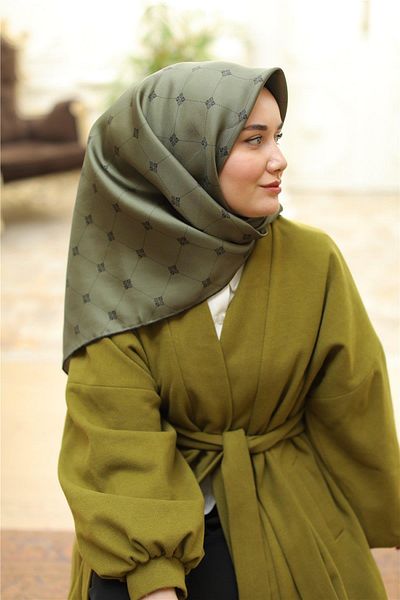 Silk Home Μεταξωτό μαντίλι Twill - 11392-27 Χακί Πράσινο