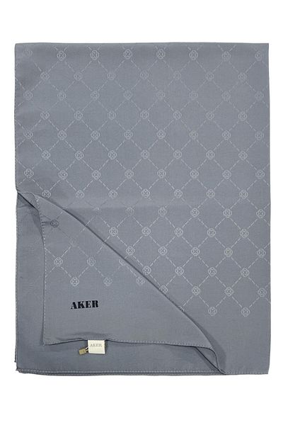 Aker Monogram Shawl - Dark Gray 973
