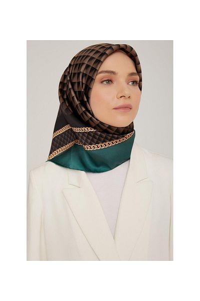 Armine Μεταξωτό Φουλάρι Nostalgia - 8834-55 Dark Green Twill