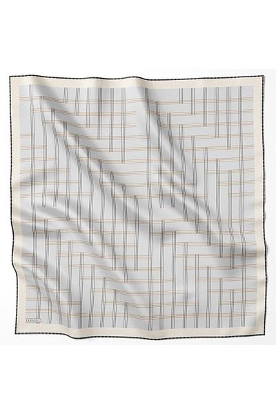 Armine Μεταξωτό Μαντίλι Γκρι Μπεζ Twill - Nostalgia 8726-31