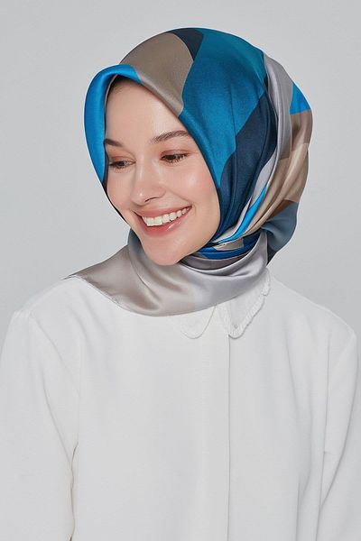 Armine Silk Scarf Nostalgia - 8424-33 Blue Gray Twill