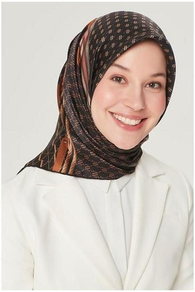 Armine Silk Scarf Nostalgia - 8519-01 Black Coffee Twill