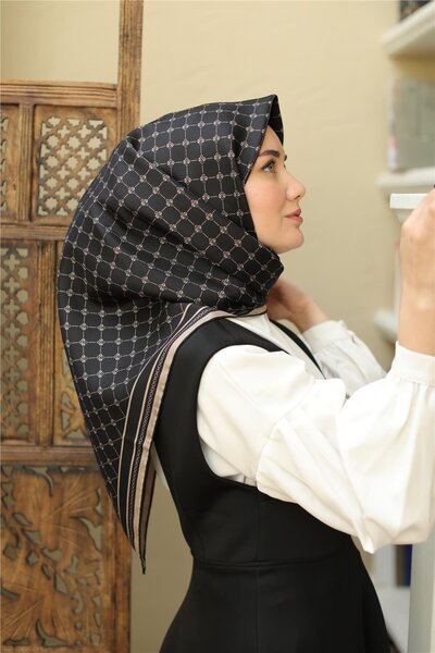 Silk Home Twill İpek Eşarp - 11393-04 Siyah Vizon