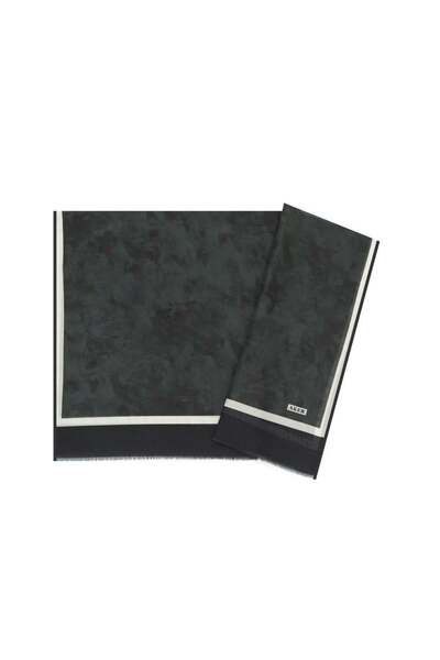 Aker Καλοκαιρινό δροσερό μεταξωτό βαμβακερό σάλι - 7208777-412 Μαύρο εκρού