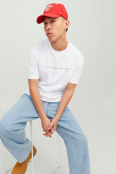 Jack & Jones تي شيرت رجالي أبيض برقبة دائرية من Jack&jones Star