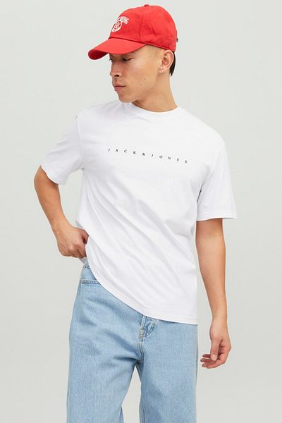 Jack & Jones تي شيرت رجالي أبيض برقبة دائرية من Jack&jones Star