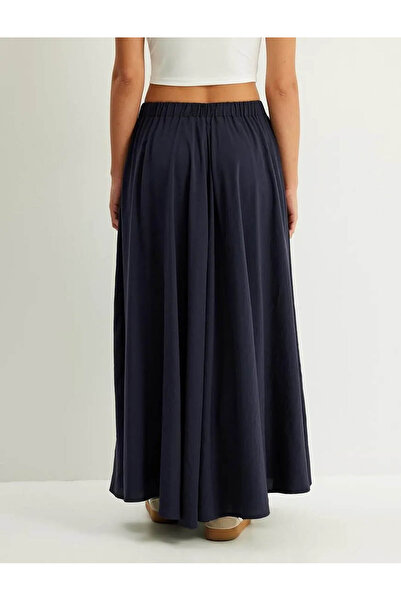 Koton Uzun Kloş Etek Cepli Poplin Standart Bel